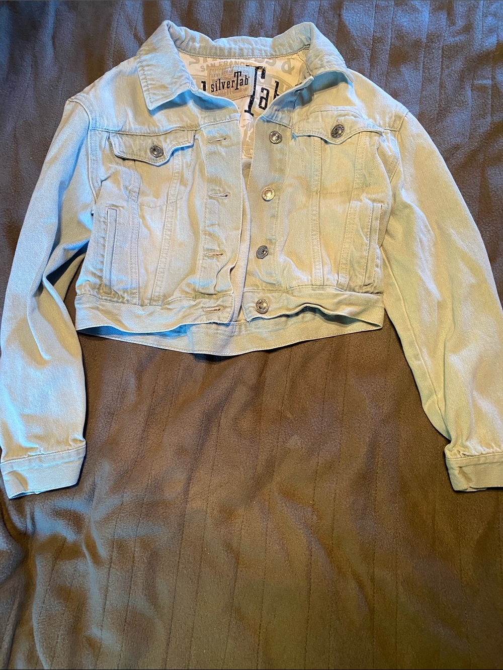 Levi's Silver Tab Light Blue Cropped Denim Jacket for Kids